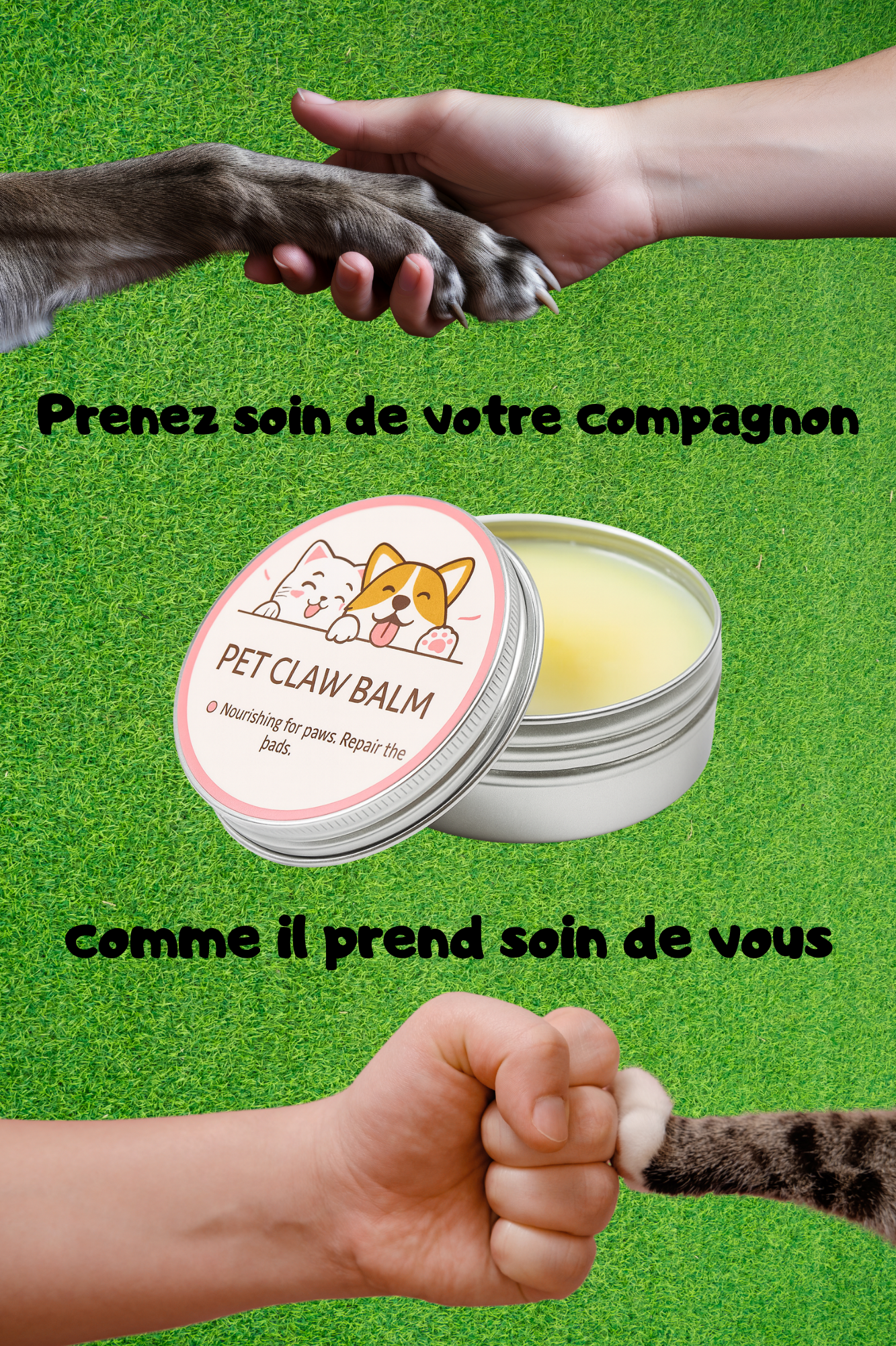 🐾 Baume hydratant nez pattes – 50g dune