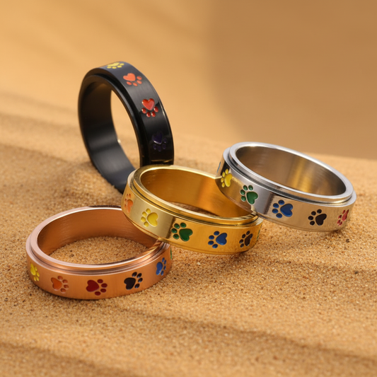 Bague Spinner Pattes – Acier Inoxydable | Édition Dune