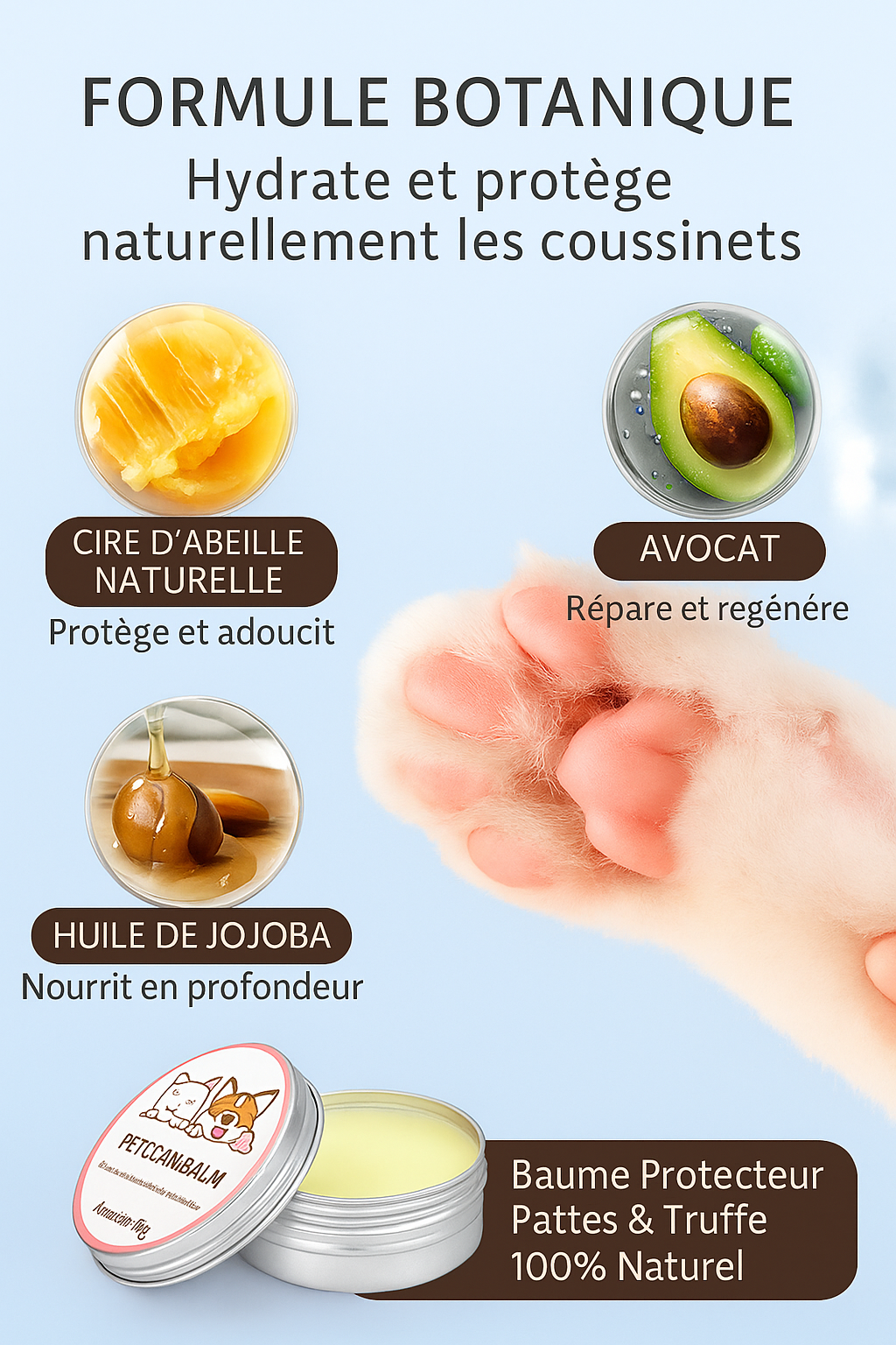 🐾 Baume hydratant nez pattes – 50g