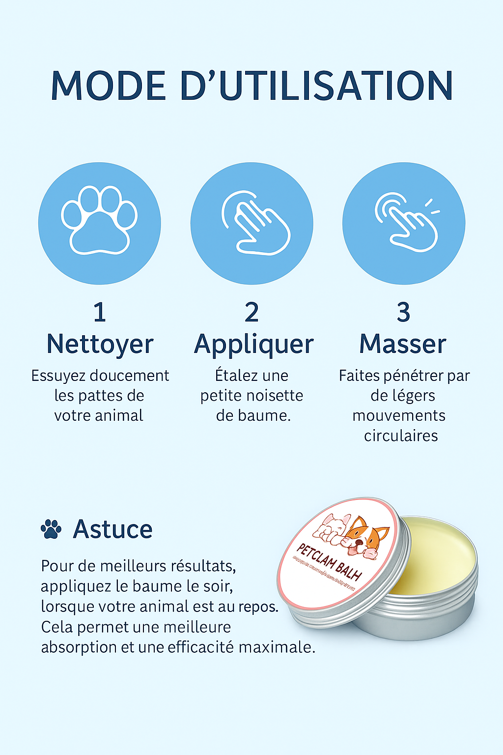 🐾 Baume hydratant nez pattes – 50g