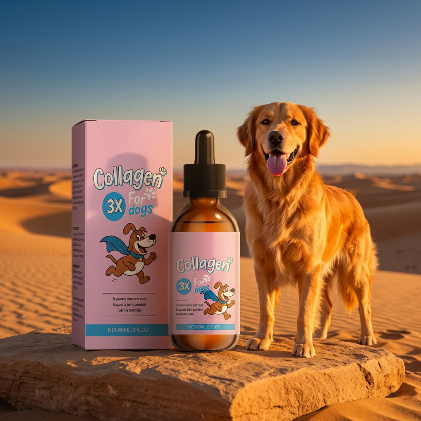 Collagène Liquide pour Chien — Articulations, Peau & Pelage