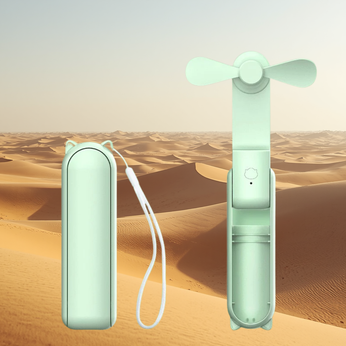 Mini Ventilateur Portable 3 Vitesses + Batterie Externe Rechargeable