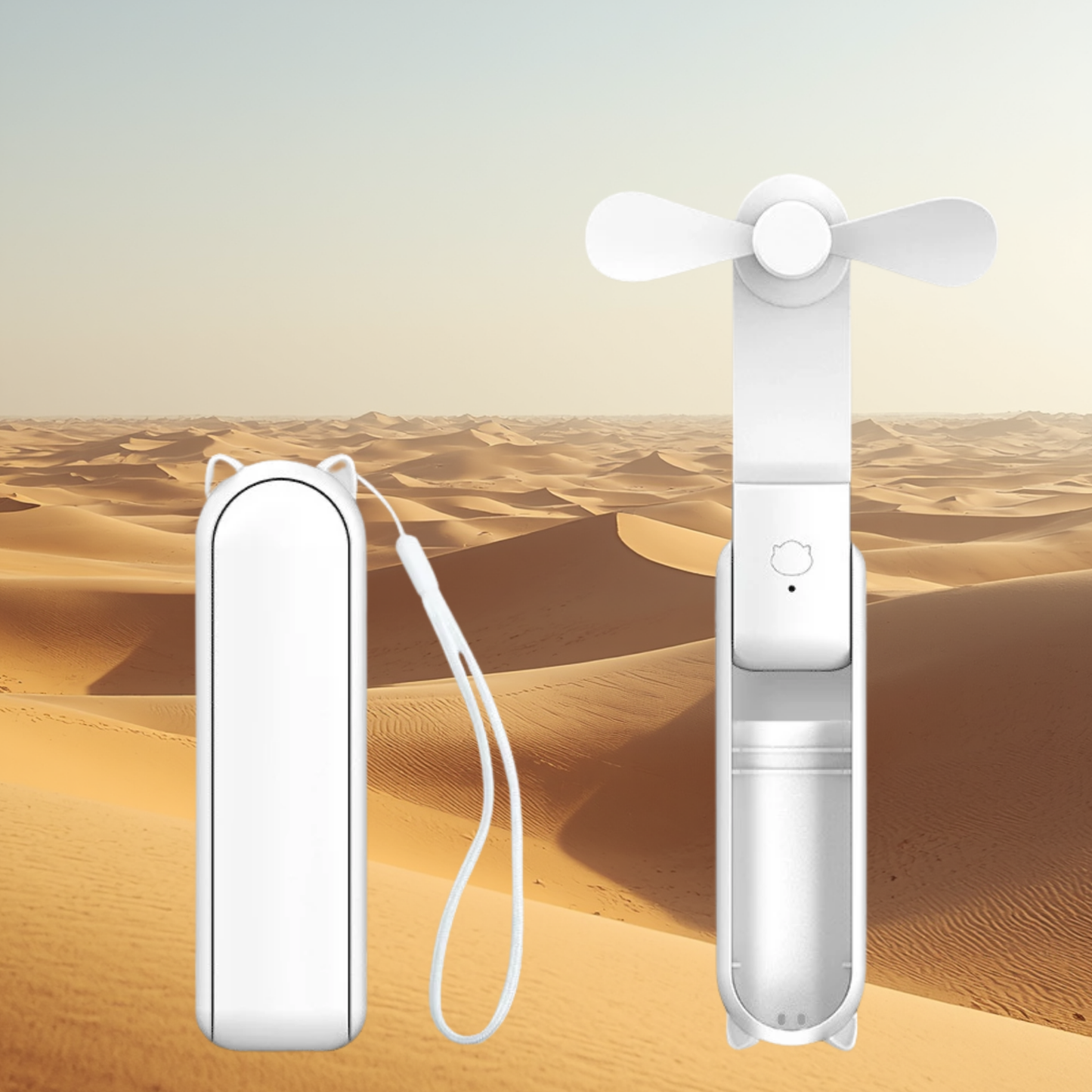 Mini Ventilateur Portable 3 Vitesses + Batterie Externe Rechargeable