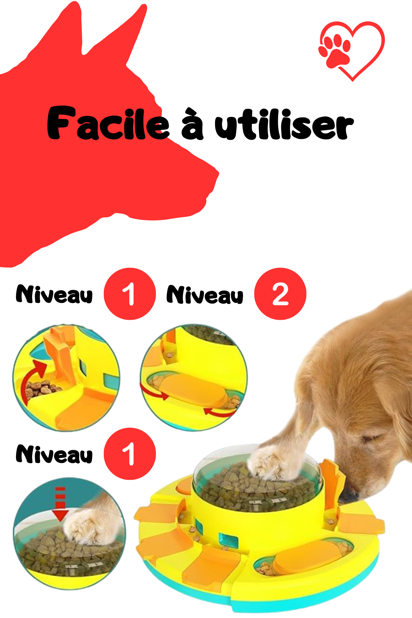 🧡 Jouet Interactif Multifonctionnel 3-en-1 pour Chien