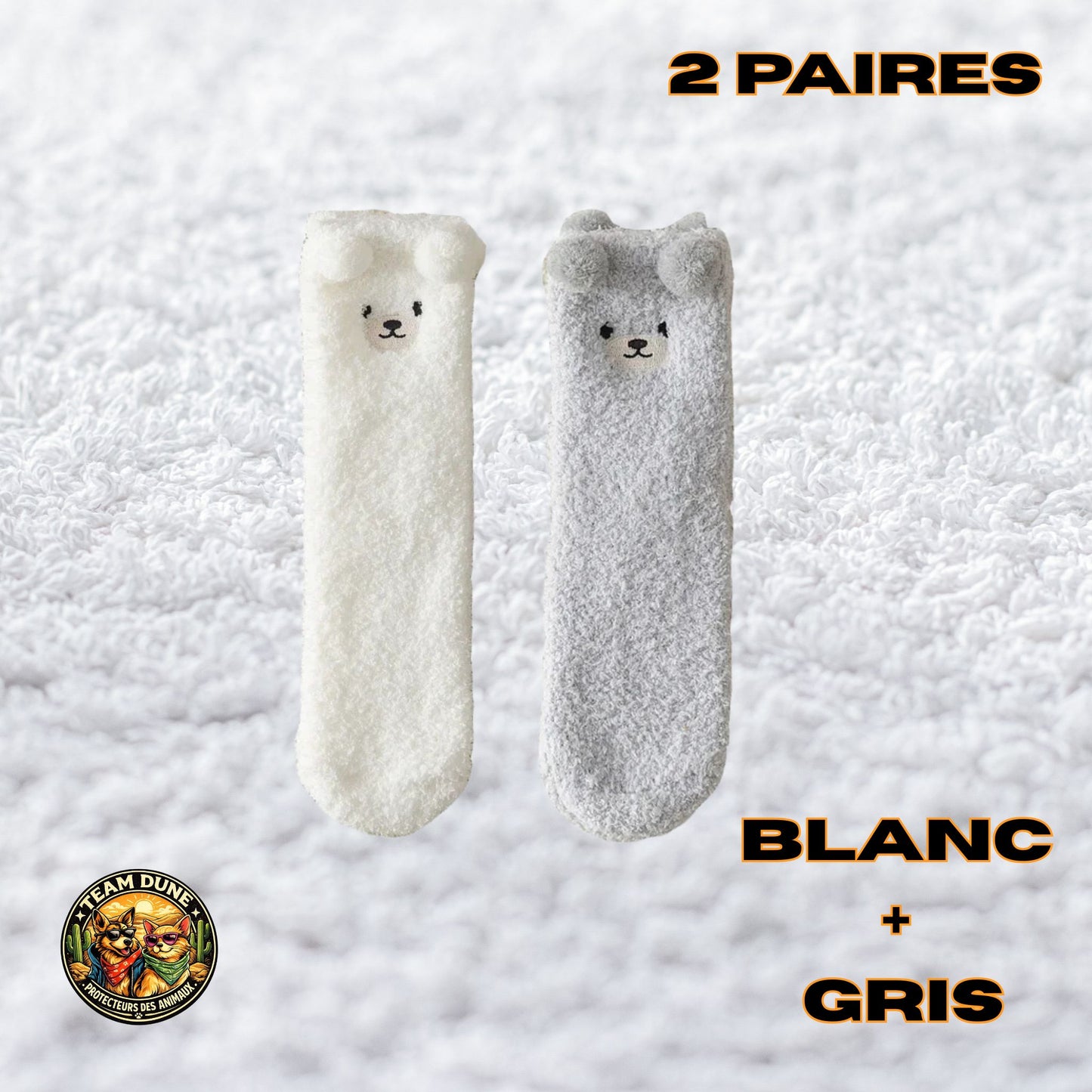Chaussettes Douces Ours 🐾 — Offre sur 2 Paires