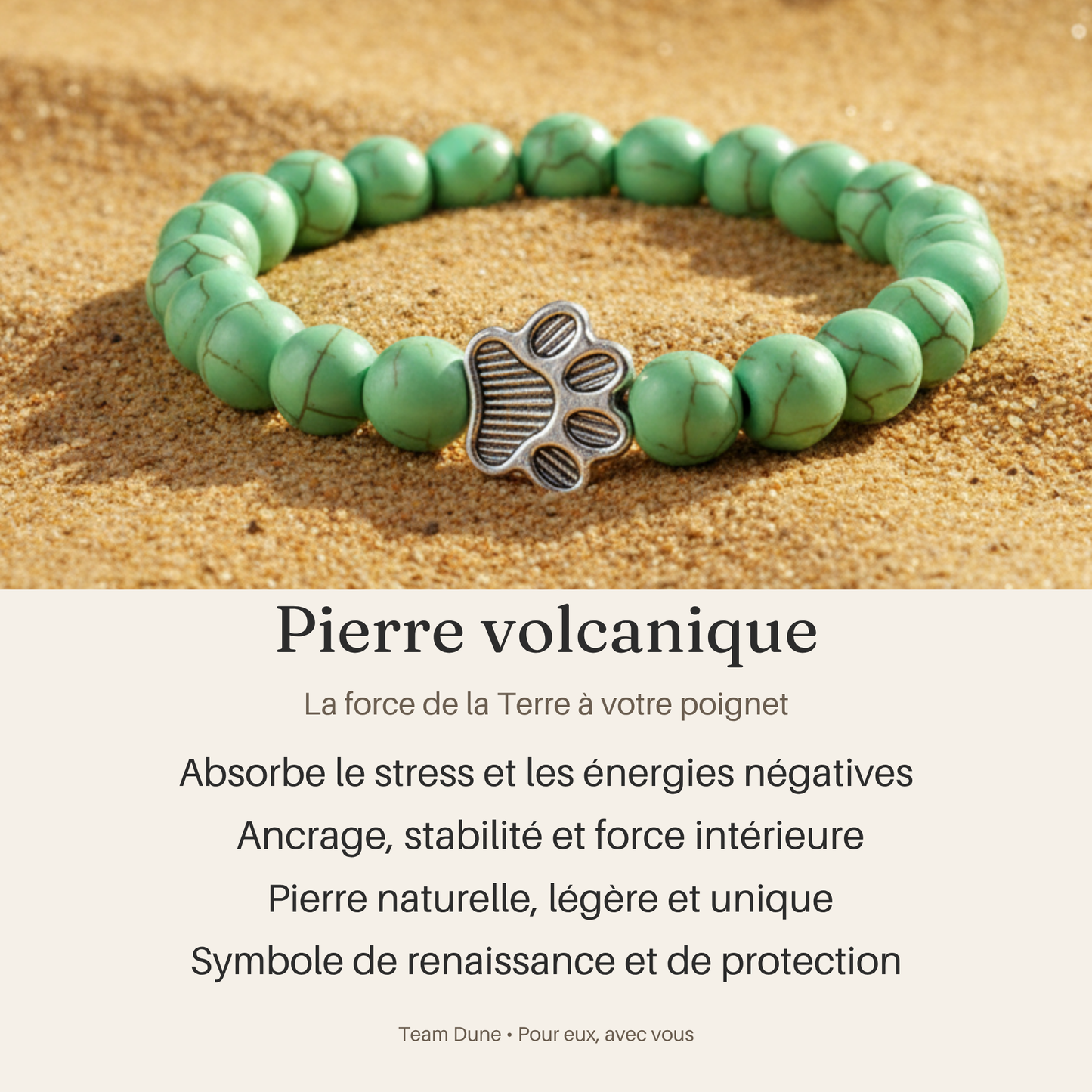 Bracelet Pierre Naturelle Patte de Chien — Ce Que la Terre Garde en Mémoire