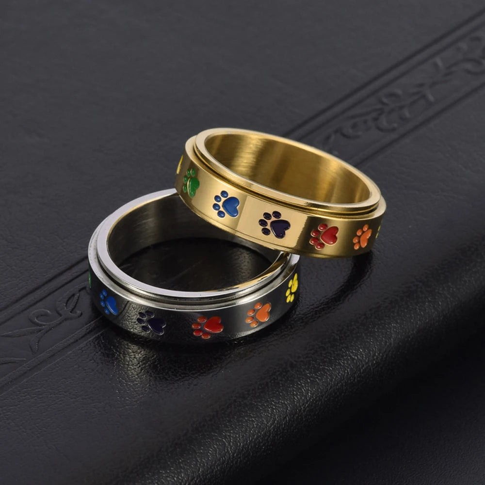 Bague Spinner Pattes – Acier Inoxydable | Édition Dune