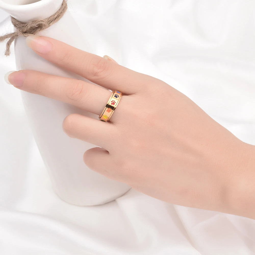 Bague Spinner Pattes – Acier Inoxydable | Édition Dune