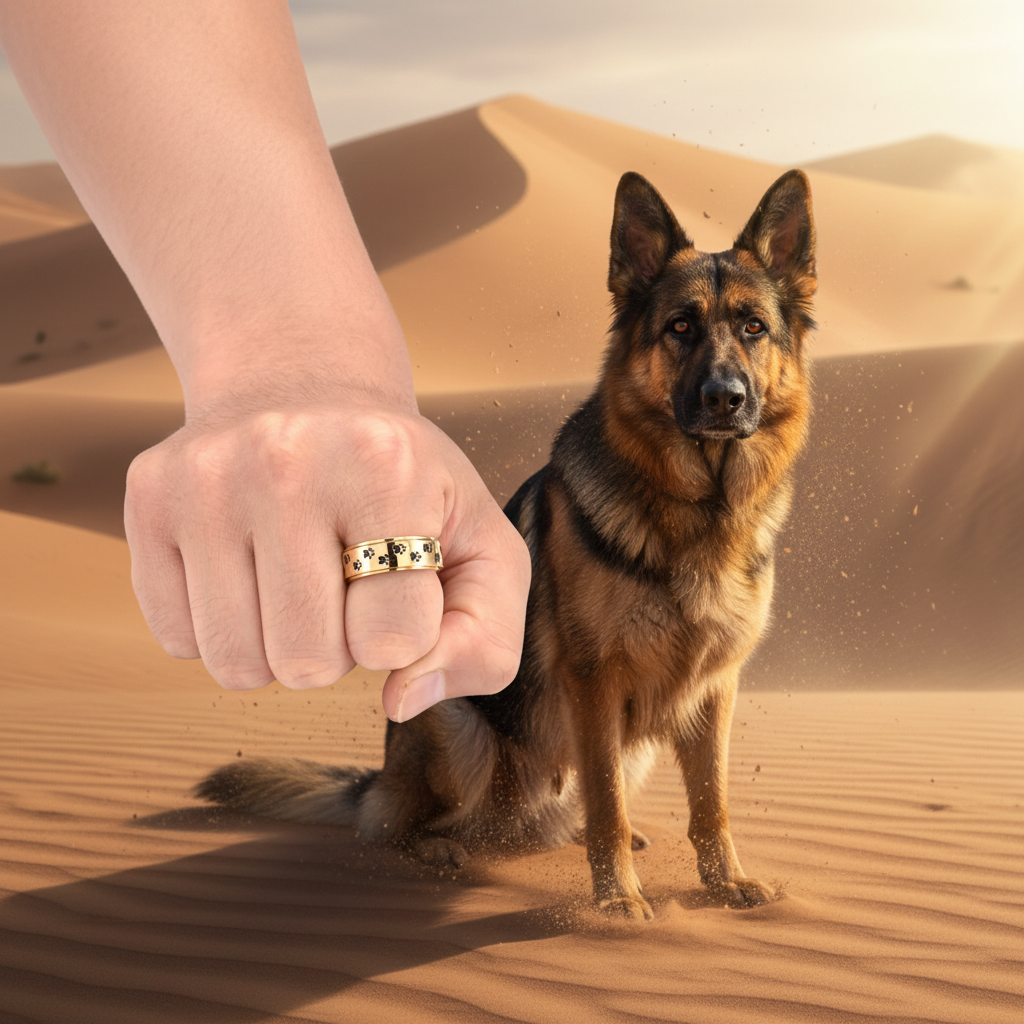 Bague dorée version premium désert