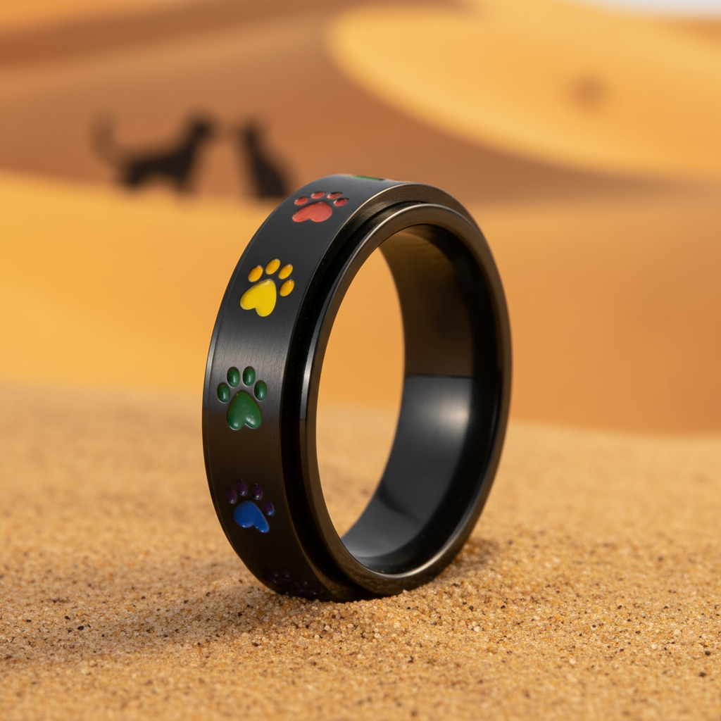 Bague Spinner Pattes – Acier Inoxydable | Édition Dune