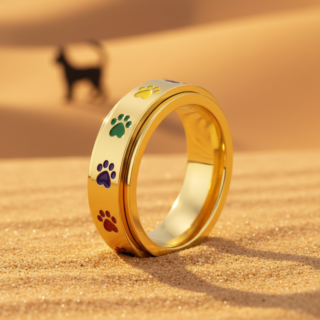 Bague Spinner Pattes – Acier Inoxydable | Édition Dune