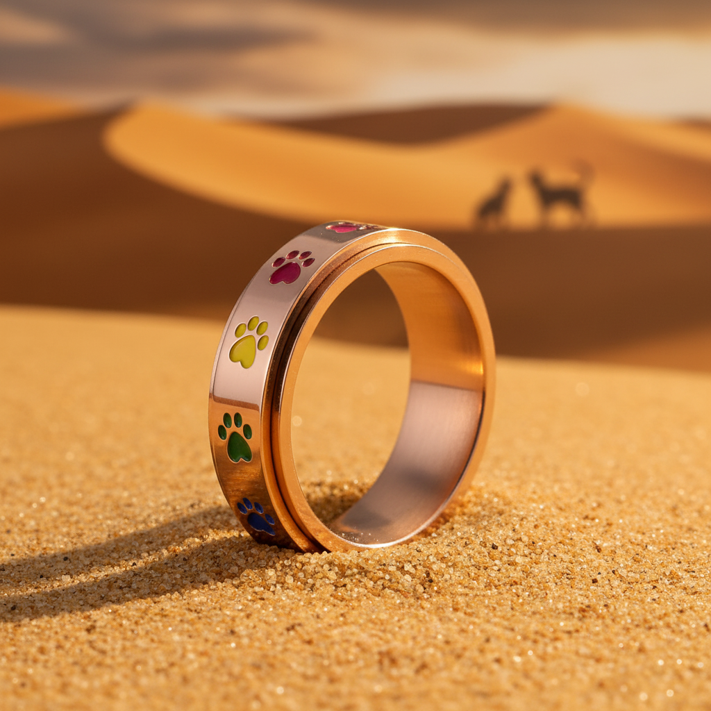 Bague Spinner Pattes – Acier Inoxydable | Édition Dune