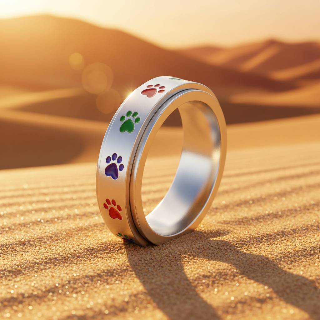 Bague Spinner Pattes – Acier Inoxydable | Édition Dune