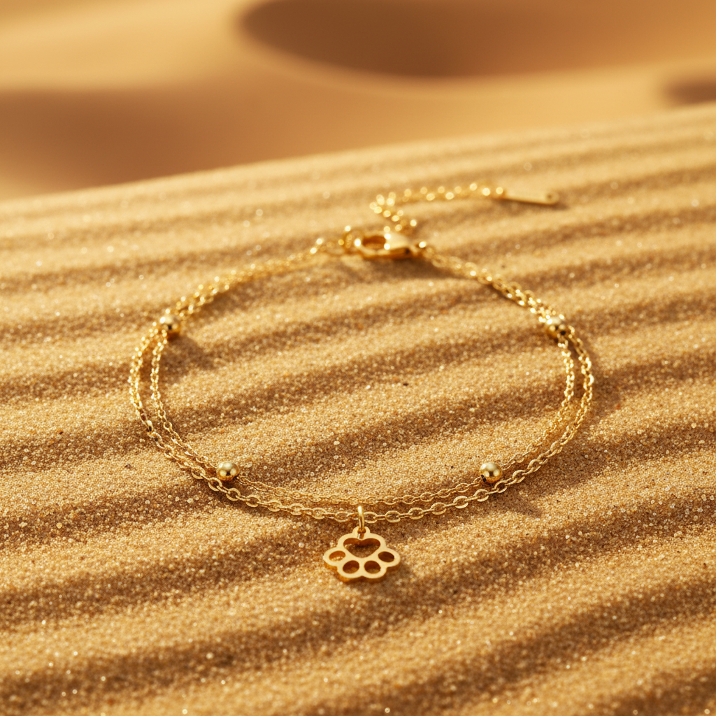 Bracelet Double Chaîne Patte & Croix — Le Lien Qu'on Porte