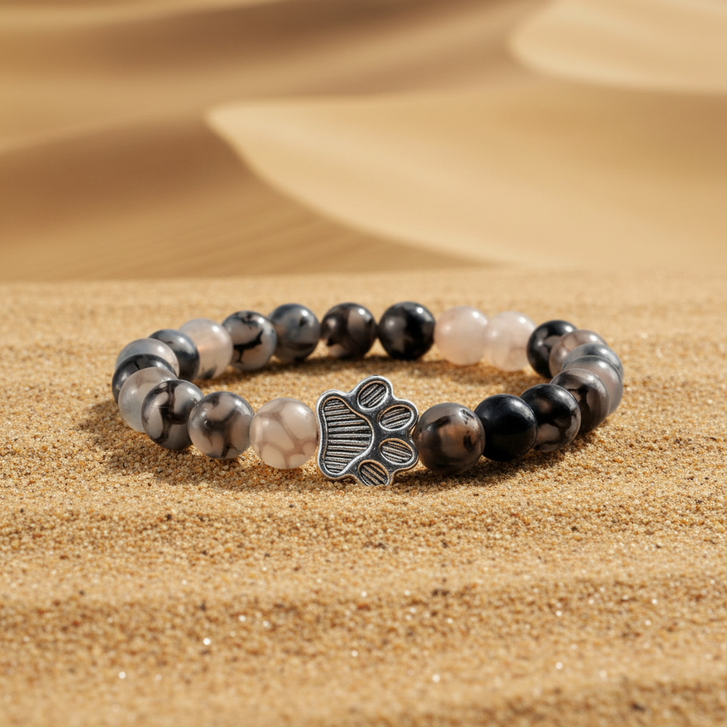 Bracelet Pierre Naturelle Patte de Chien — Ce Que la Terre Garde en Mémoire