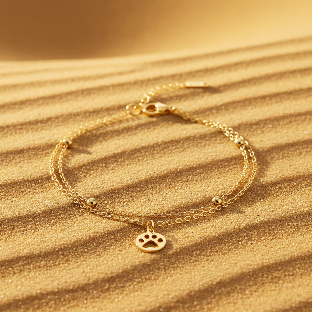 Bracelet Double Chaîne Patte & Croix — Le Lien Qu'on Porte