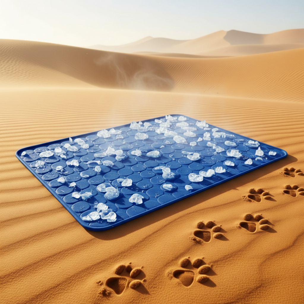 Tapis bleu foncé dans le désert